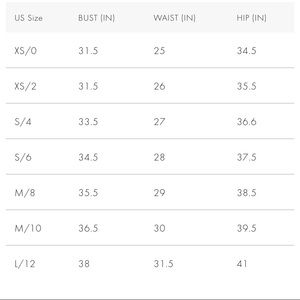 Alice and Olivia Size Chart